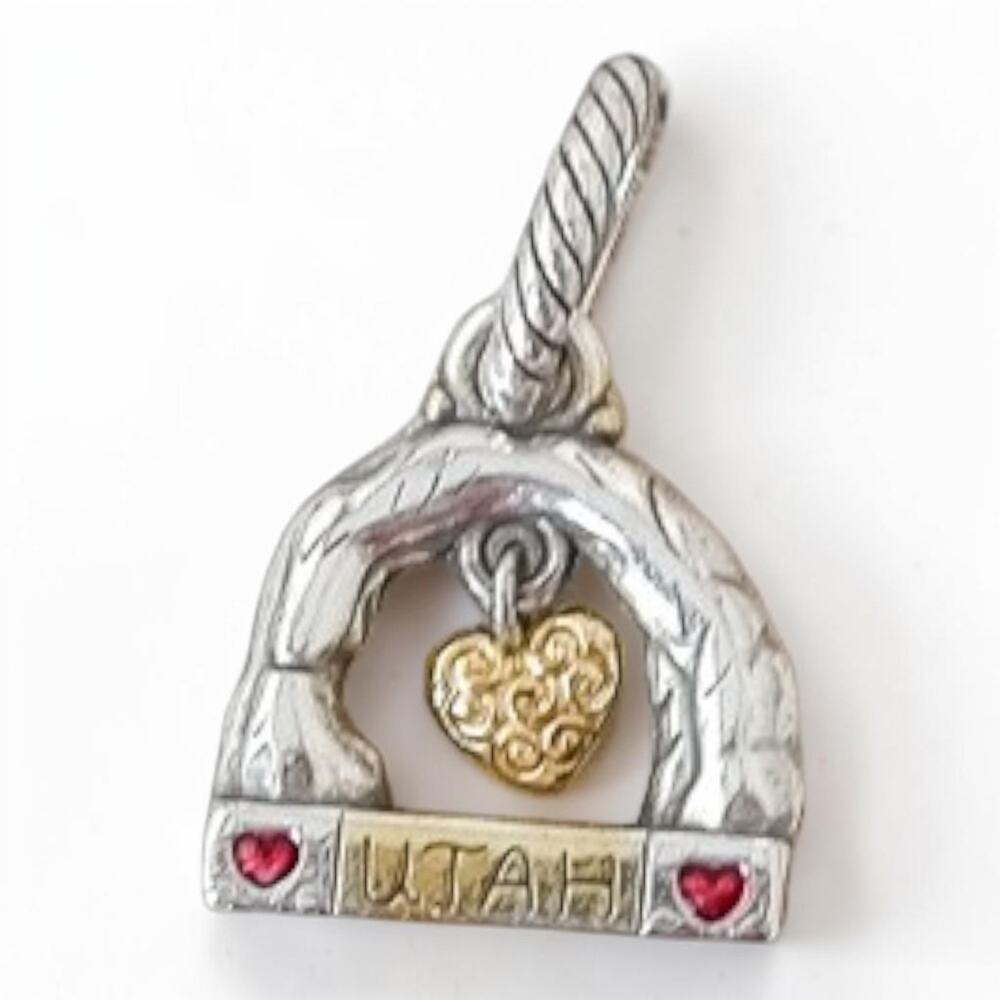 Brighton Utah Rainbow Bridge Charm Two Tone Silver Gold J91462 National Park